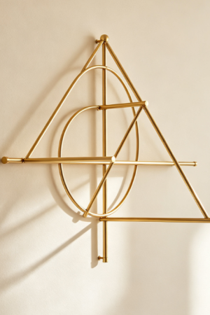 Geometric metal wall hanging—creative decor for entryways or sofa feature walls