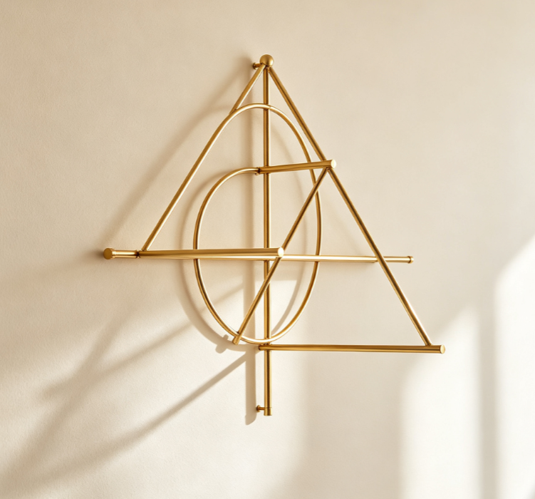 Geometric metal wall hanging—creative decor for entryways or sofa feature walls
