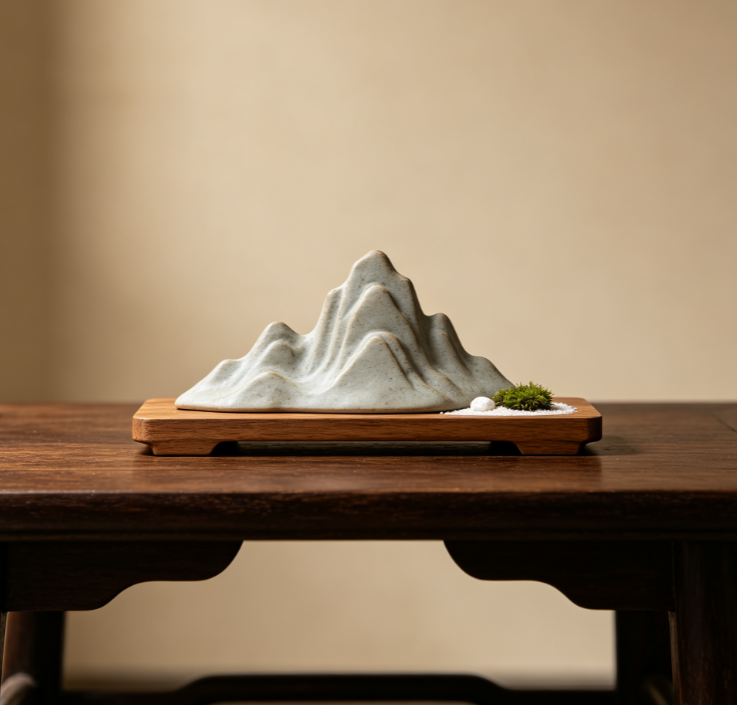 Zen-inspired landscape ornament—decorative piece for living room display shelves or tea rooms