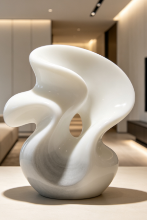 Abstract resin sculpture—creative decorative accent for living room TV consoles and entryways