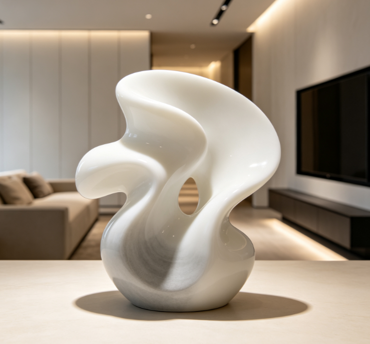 Abstract resin sculpture—creative decorative accent for living room TV consoles and entryways